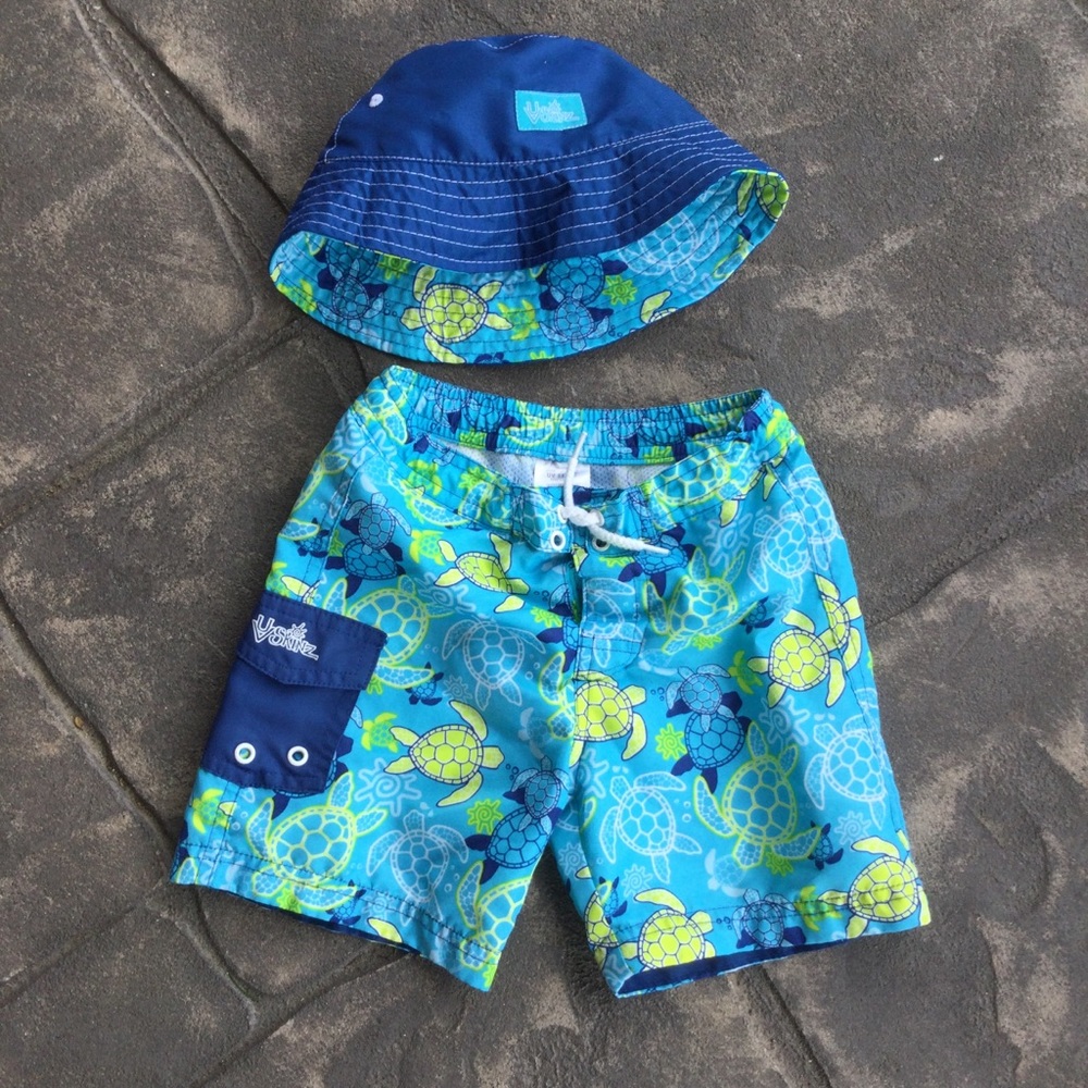 Swim Trunks with Matching Sun Hat
